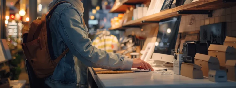 a person browsing through a selection of items at an online store.